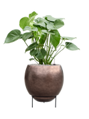 Pot metallic sur pieds marron